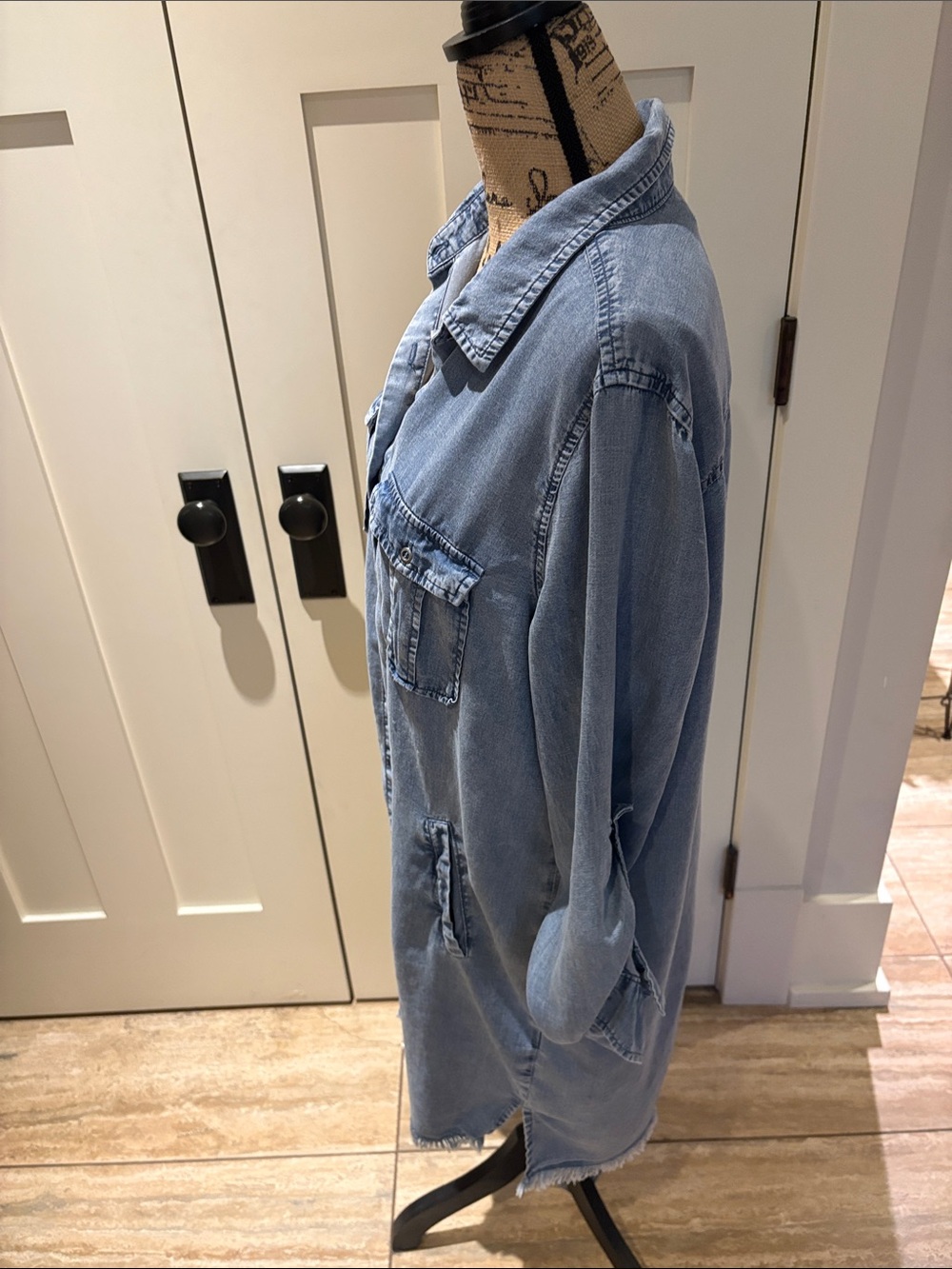 Light Blue Denim Shirt Dress - Brand: - Picture 7 of 10